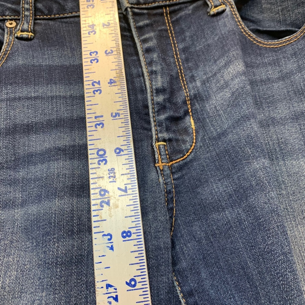 American Eagle Skinny Jeans Womens 10 Long Blue Good Super Stretch Dark Wash - Picture 6 of 9
